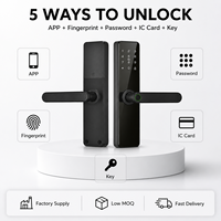 Serrure intelligente Glomarket Tuya WiFi avec empreinte digitale, mot de passe, alarme anti-effraction, contrôle à distance par application, adaptée aux portes en bois