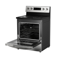 Cuisinière électrique en acier inoxydable avec four de 5 pieds cubes, 4 brûleurs, plaque de cuisson à serpentin, modèle autoportant pour cuisine domestique