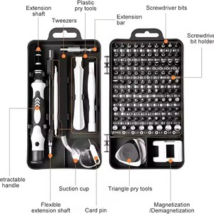 Gran oferta, Mini destornillador magnético de precisión 115 en 1, juego de acero DIY para reparación de computadoras de teléfonos móviles, tornillos cuadrados ranurados - Product Image 3