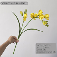 HGA Grosir Bunga Artifisial Anggrek Cymbidium Sentuhan Asli Anggrek Sutra Palsu untuk Dekorasi Meja Konsol Pintu Masuk Rumah