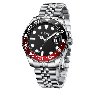 Reloj de Pulsera de Lujo para Hombre BIDEN 0037, Reloj de Cuarzo de Acero Inoxidable, Resistente al Agua, con Calendario, para Negocios - Product Image 6
