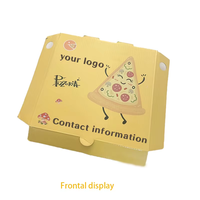 Vente en gros de boîte à pizza en papier biologique personnalisable feuille UV gaufrage avec logo en feuille d'or caractéristiques de disparition pour emballage alimentaire à emporter