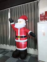 Décorations de Noël rougeoyantes gonflables personnalisées Père Noël géant de 4 pieds pour cour commerciale extérieure