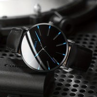 Montre à quartz de luxe pour homme, nouvelle collection, ultra-fine 10 mm, bracelet en acrylique, boîtier en alliage, cadran à aiguilles, style décontracté et tendance