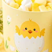 Boîte cadeau cylindrique en papier jaune pour Pâques, emballage rond pour bonbons, biscuits et friandises saisonnières