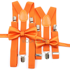 Conjunto de <span class=keywords><strong>Tirantes</strong></span> Sólidos de 2.5cm y Pajarita Brillante para Hombres y Niños, Rojo Marrón, Poliéster, <span class=keywords><strong>Tirantes</strong></span> en Y con Diseño de Mariposa, Accesorio para Camisa y Pantalones para Fiestas y Cenas - Product Image 3