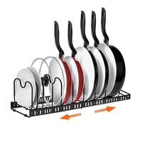 Support extensible en métal pour couvercles de casseroles, étagère réglable pour évier, tiroir, comptoir, organisateur vertical pour assiettes et planches à découper, antirouille