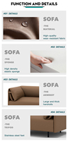 Juego de Sofás de Cuero Ejecutivos Modernos Personalizados, Muebles de Estilo Europeo de Lujo para Recepción, Oficina o Sala de Espera, para 2-5 Personas