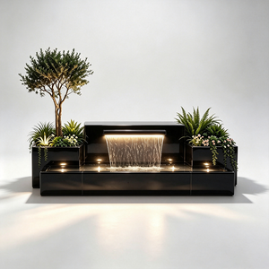 Bac à fleurs rectangulaire en acier inoxydable H024 perforé et éclairé par LED, taille personnalisée, séparateur métallique, pour usage commercial - Product Image 6