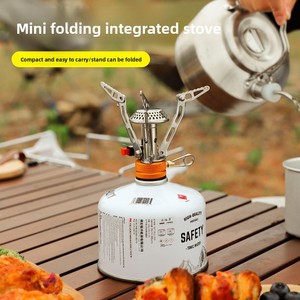 Réchaud de <span class=keywords><strong>camping</strong></span> portable ultra-léger de qualité supérieure avec déflecteur de vent et allumage intégré, alimenté au gaz butane, idéal pour le <span class=keywords><strong>camping</strong></span>, les pique-niques et le cyclisme - Product Image 1