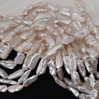 Perles d'eau douce, naturelles, en forme de tuyau, longue, Baroque, ample, 50 perles