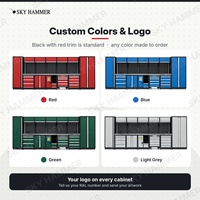 Système de rangement modulaire pour garage sur mesure OEM, armoire à outils en métal combinée avec armoire à roulettes et armoires murales pour atelier