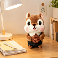 Peluche Écureuil Réconfortant – Brodé, Rembourré en Polyester et Coton PP, Cadeau Idéal pour Dormir