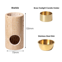BECORA Brûleur d'huile essentielle en marbre Réchauffeur de cire fondue et diffuseur d'aromathérapie avec fondant à parfum pour décor de chambre à coucher à la maison