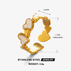 Caiooche Bán Buôn Phụ Nữ Của Thời Trang Retro Vòng Trái Tim 18K Mạ Vàng Tình Yêu Mở Vòng Thép Không Gỉ Trang Sức Cho Đám Cưới - Product Image 6