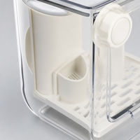 Boîte de rangement transparente YAOYUE en PC+PP pour petits animaux, avec compartiments divisés et plateau de drainage pour oiseaux et hamsters