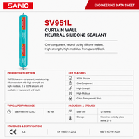 SANVO Mastic silicone haute température en bâtonnet, adhésif étanche pour murs rideaux et vitrages, vente en gros usine