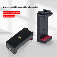 Support de trépied pour téléphone avec griffe porte-accessoire pour microphone et éclairage vidéo LED, vis de trépied 1/4'' pour utilisation sur lit, en matériau ABS portable