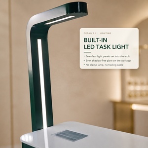 โต๊ะทำเล็บพร้อมไฟ LED ในตัว ชั้นวางยาทาเล็บ 5 ลิ้นชัก โต๊ะทำเล็บสำหรับร้านเสริมสวย สีตามสั่ง OEM - Product Image 5