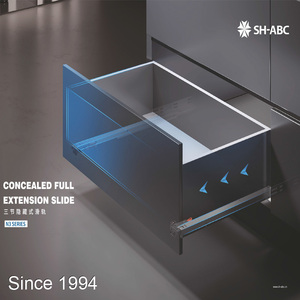 Full Extension Synchronous Concealed Undermount With Tip-<strong>soft</strong> Function 2 Two in 1 One <strong>Push</strong> <strong>Open</strong>+ <strong>Soft</strong> Close Closing <strong>Drawer</strong> <strong>Slide</strong> - Product Image 2