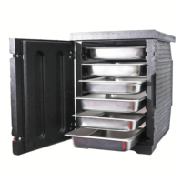 EcoWave SJB00525 90L, boîte isotherme portable noire en EPP pour usage commercial en restaurant, pour bacs GN pleine taille, 4,8 kg