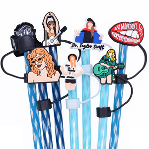 Bán Buôn Sao Ca Sĩ Cao Su Rơm Toppers Tùy Chỉnh Uống Ca Sĩ Nhạc Pop Siêu Sao Charms Trang Trí Cho Tumblers Cup - Product Image 3