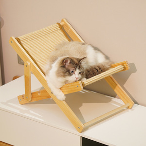 <b>Cat</b> Lounge Chair Folding Wooden Pet Hammock All Season <b>Cat</b> Bed Minimalist Style For <b>Cats</b> - Product Image 4