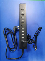 Chargeur 12 ports à charge rapide avec câbles 1-vers-4 pour recharge simultanée de 48 écouteurs, 20W, 2 heures de charge, modèle C48