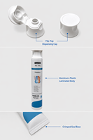 Tube composite aluminium-plastique D30 personnalisé, capuchon blanc pour dentifrice, soins bucco-dentaires, emballage médical