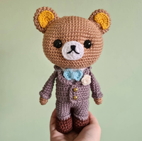 Gros Crochet Couple Ours Portant Robe De Mariée et Costume Belle Amigurumi Mariée et Marié Ours Saint Valentin Cadeau