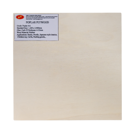 Vietnam Manufacturer's Top Selling 12/15/18mm Thickness Poplar Plywood Versatile Phenolic Board E0 Formaldehyde Emission