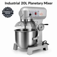 20L Planetaire Mixer, professionele kwaliteit, kantelbare kop, deegmixer voor bakkerijen, standmixer, spiraalmixer