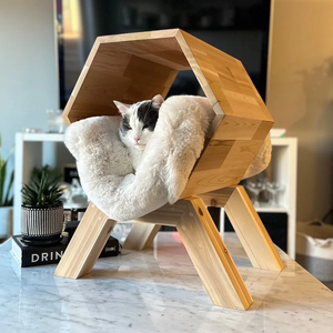 <span class=keywords><strong>Maison</strong></span> <span class=keywords><strong>pour</strong></span> <span class=keywords><strong>chat</strong></span> moderne et écologique Couvercle <span class=keywords><strong>de</strong></span> bac à litière en bois à la mode Meubles en caoutchouc et plastique <span class=keywords><strong>pour</strong></span> chats Leur carton <span class=keywords><strong>de</strong></span> <span class=keywords><strong>toilette</strong></span> - Product Image 2