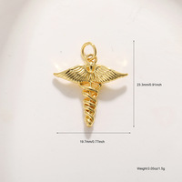 Pendentif Ange Punk Plaqué Or Cuivre 18K Anti-décoloration avec Ailes de Cupidon pour Bijoux DIY Bracelet Boucles d'oreilles Collier Zircon