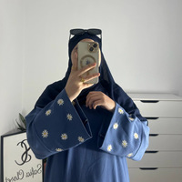 Nouveau Style Robes d'Été Nida pour Femmes, Broderie Florale, Vêtement Islamique, Abaya, Robe Musulmane Modeste