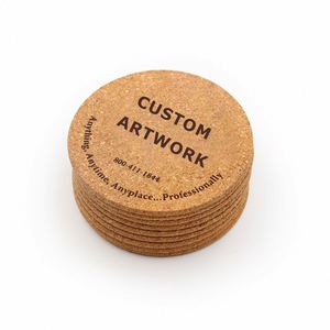 Sous-plats antidérapants en liège imitation bois rustique pour table à manger, résistants à la chaleur, avec support en MDF - Product Image 2