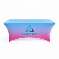 Housse de table extensible en polyester de 6 pieds avec logo personnalisé, impression couleur intégrale pour salon professionnel