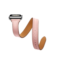 Bracelet à double enveloppe en cuir de luxe pour Apple Watch Ultra Band 49mm 45mm 41mm pour hommes et femmes Bandes de montres intelligentes Accessoire élégant
