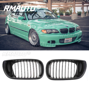 RMAUTO ชุดกระจังหน้ารถยนต์ 1 คู่ สำหรับ BMW E46 4 ประตู ซีรีส์ 3 ปี 2002-2005 รุ่น 330i สีดำเงา แต่งรถยนต์ - Product Image 1