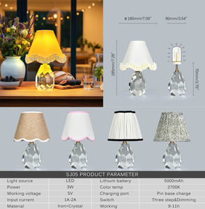 Lampe de table de bureau en métal LED rechargeable sans fil 2700k avec contrôle tactile, variateur d'intensité, pour la maison, le bar, la chambre à coucher, luxe - Product Image 5