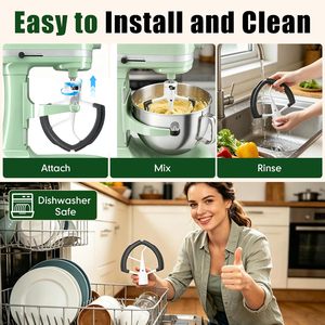 Batteur à revêtement plat avec grattoir en silicone, ustensile de cuisine, mélangeur de support, de <span class=keywords><strong>bol</strong></span> s'adapte au modèle professionnel 600 KF26M1X KD2661X - Product Image 3