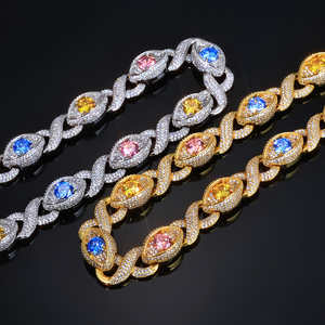 NUOYA <strong>Colorful</strong> Big Diamond Eye Pants <strong>Chain</strong> Women's Iced Out Cuban <strong>Link</strong> Hip Hop Jewelry Infinite Design Gift - Product Image 5