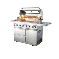 Ensemble de cuisine extérieure sur mesure certifié CE, 6 brûleurs, gaz propane SS304, barbecue intégré, îlot de bar extérieur, grill BBQ