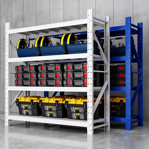 Étagère de rangement de garage 500 kg, rayonnages de stockage d'entrepôt empilables, certifiés CE, en acier léger, étagères métalliques réglables sans boulons - Product Image 1