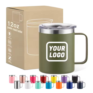 Personalized 12oz 14oz 16oz 24oz Stainless Steel Tumbler with Handle Vacuum Insulated Custom <b>Camping</b> Coffee Mug - Product Image 1
