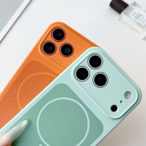 Senyork <b>Magnetic</b> Liquid Silicone Shockproof Wireless Charge Anti-Fingerprint <b>Camera</b> Protect Contrast Colors Phone Case for - Product Image 3