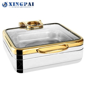 XINGPAI Fournitures de Restauration Cheffing Plats De Luxe Or Argent Réchaud Buffet Ensemble Réchauffeur de Nourriture pour le <span class=keywords><strong>Restaurant</strong></span> de <span class=keywords><strong>Dubaï</strong></span> - Product Image 5