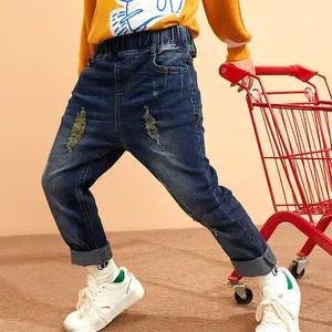 jeans trẻ em cậu bé 2 3 Suppliers-Gabby Loop Kids 2021 Mùa Thu Cotton Mềm Slim Fit Đau Khổ Ripped Jeans Quần Quần Trẻ Em Denim Của Cậu Bé Jeans