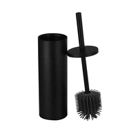 Produit de nettoyage de salle de bain Brosse de toilette en acier inoxydable à long manche avec tête de brosse en silicone