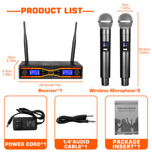Micrófono Inalámbrico UHF MX-R42, Micrófono de Mano Dual, Rendimiento Profesional para Escenario, Plástico, Cancelación de Ruido, Ligero - Product Image 5